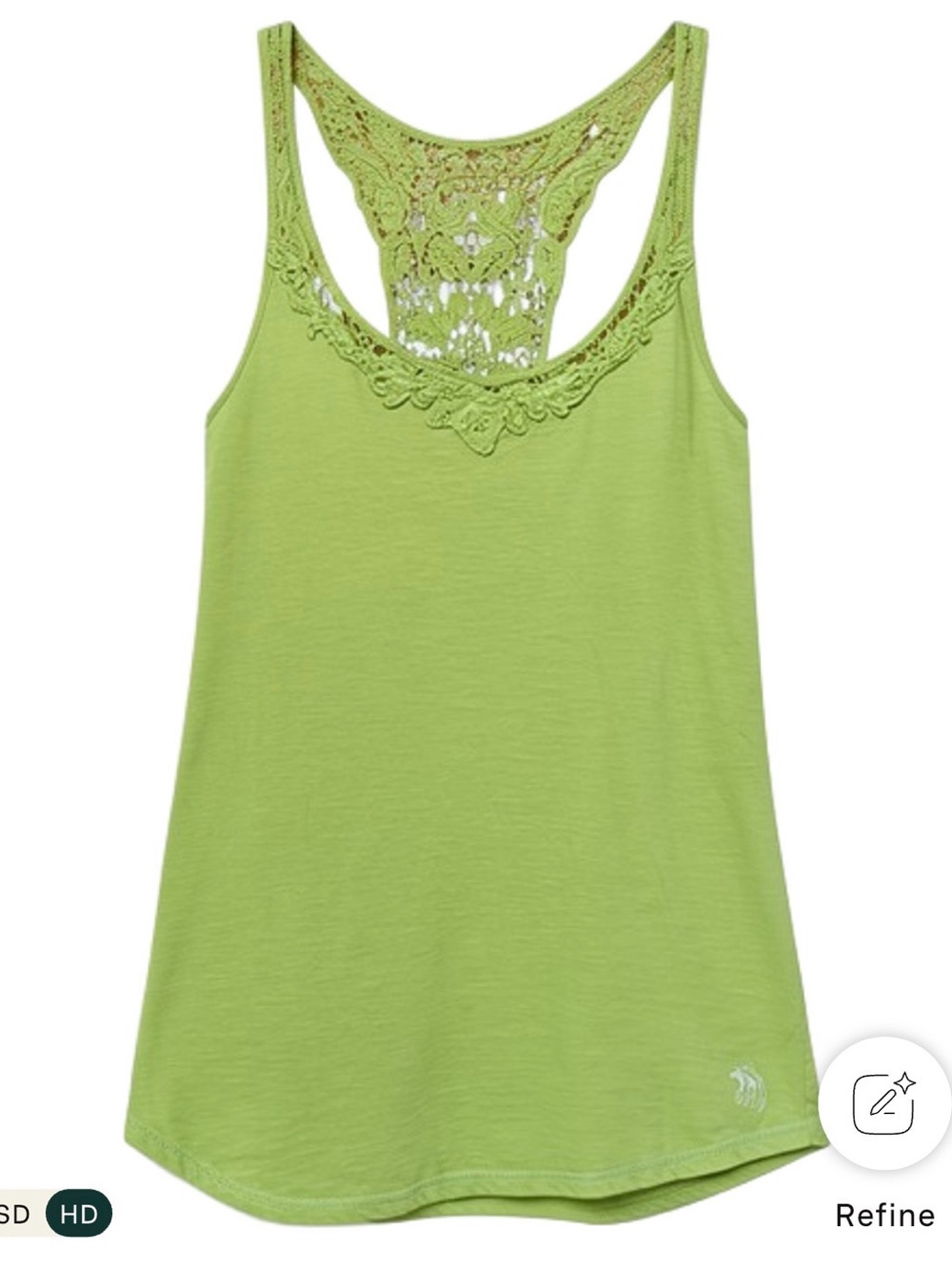 Abercrombie & Fitch Lime Green Lace-Back Tank